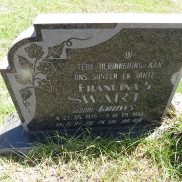 SWART Francina S. nee GOUWS 1935-1998
