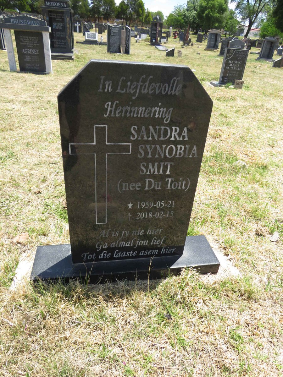 SMIT Sandra Synobia nee DU TOIT 1959-2018