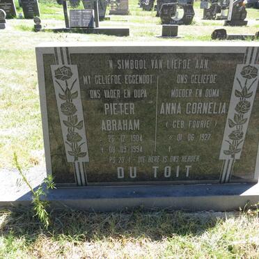 TOIT Pieter Abraham, du 1904-1994 & Anna Cornelia FOURIE 1927-