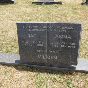 VILJOEN Jac 1926-2007 & Anna 1930-2014