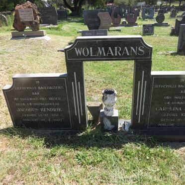WOLMARANS Jacobus Hendrik 1912-1997 & Carolina Aletta KRUGER 1912-2002
