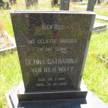 WATT Gezina Catharina, van der 1919-2002