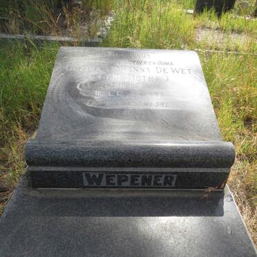 WEPENER Gezina Johanna de Wet nee BOTHA 1912-1993_2