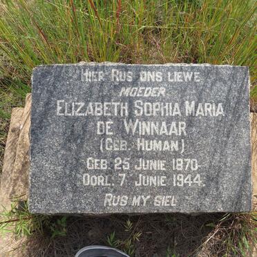 WINNAAR Elizabeth Sophia Maria, de nee HUMAN 1870-1944