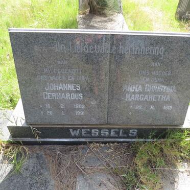 WESSELS Johannes Gerhardus 1909-1991 & Anna Christina Margaretha 1913-