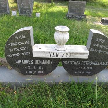 ZYL Johannes Benjamin 1938-1989 & Dorothea Petronellla E.S. 1935-2006