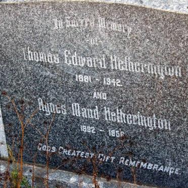 HETHERINGTON Thomas Edward 1881-1942 &amp; Agnes Maud 1892-1956