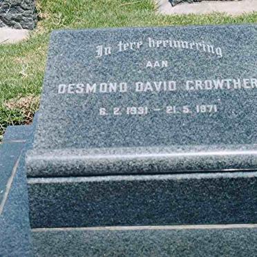 CROWTHER Desmond David 1931-1971