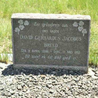 BREED David Gerhardus Jacobus 1889-1952