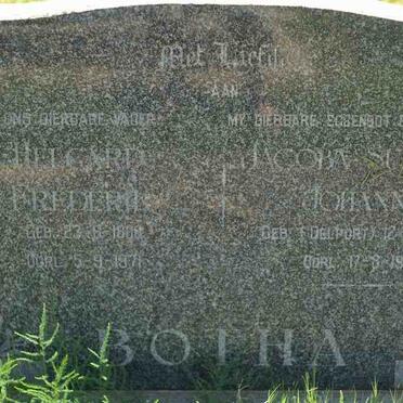 BOTHA Helgard Frederik 1888-1971 &amp; Jacoba Susanna Johanna DELPORT 1879-1954