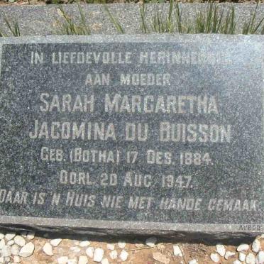 BUISSON Sarah Margaretha Jacomina, du nee BOTHA 1884-1947