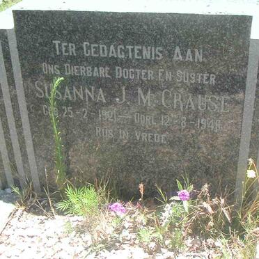 CRAUSE Susanna J.M. 1921-1946