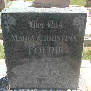 FOURIE Maria Christina nee VISAGIE 1877-1959