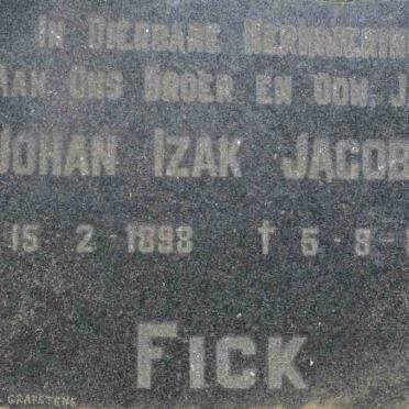 FICK Johan Izak Jacobus 1898-1974