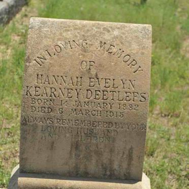 KEARNEY Hannah Evelyn nee DEETLEFS 1882-1915