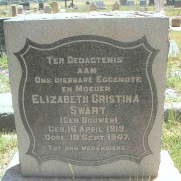 SWART Elizabeth Christina nee BOUWER 1919-1947