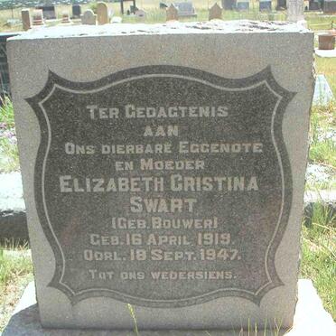 SWART Elizabeth Christina nee BOUWER 1919-1947