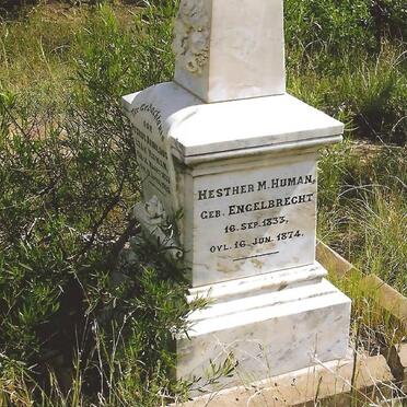 HUMAN Hester M. nee ENGELBRECHT 1833-1874