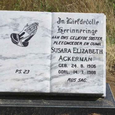 ACKERMAN Susara Elizabeth 1906-1988