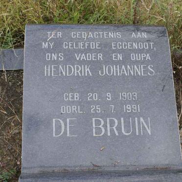 BRUIN Hendrik Johannes, de 1903-1991