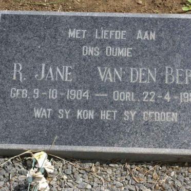 BERG R.Jane, van den 1904-1989