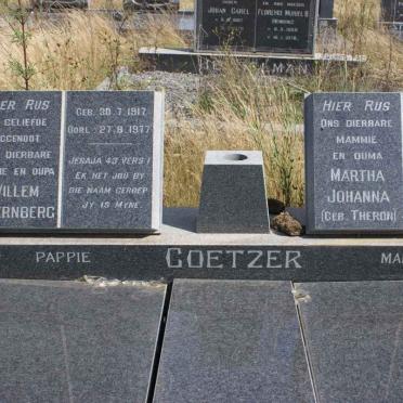 COETZER Willem Sternberg 1917-1977 &amp; Martha Johanna THERON 1918-1985