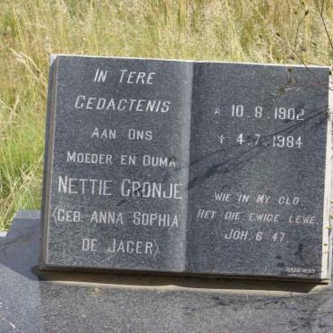 CRONJE Anna Sophia nee DE JAGER 1902-1984