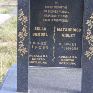 DITSEHO Sello Samuel 1926-1971 &amp; Matshediso Violet 1928-2006