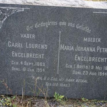 ENGELBRECHT Carel Lourens 1869-1954 &amp; Maria Johanna Petronella BRITS 1871-1944