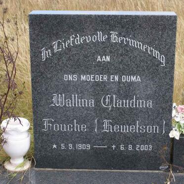 FOUCHE Wallina Gloudina nee HEMELSON 1909-2003