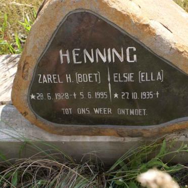 HENNING Zarel H. 1928-1995 &amp; Elsie 1935-