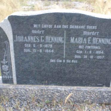 HENNING Johannes G. 1879-1944 &amp; Maria E. FONTERNEL 1884-1957