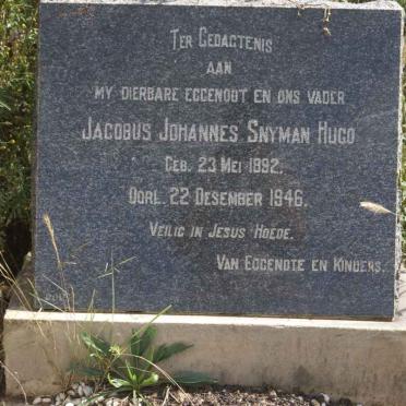 HUGO Jacobus Johannes Snyman 1892-1946