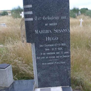 HUGO Martha Susanna nee ZAAYMAN 1856-1934