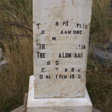 LOMBAARD Gertruida Cornelia Theodora nee SAAYMAN 188?-1953
