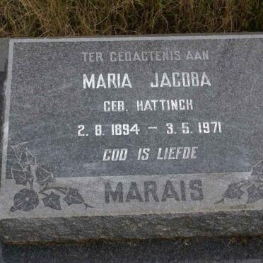 MARAIS Maria Jacoba nee HATTINGH 1894-1971
