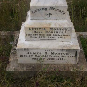 MORTON James S. 1840-1914 &amp; Letitia ROBERTS 1835-1904