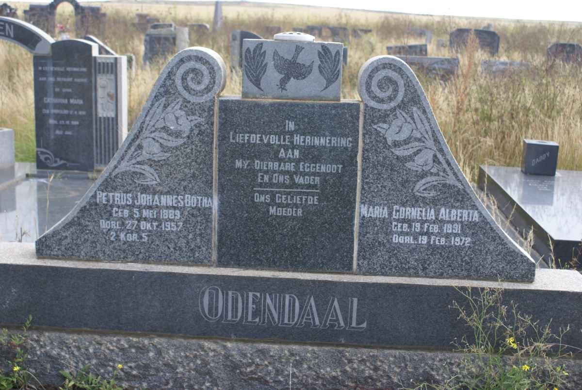 ODENDAAL Petrus Johannes Botha 1889-1957 &amp; Maria Cornelia Alberta 1891-1972