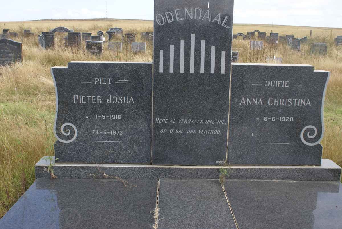 ODENDAAL Pieter Josua 1918-1973 &amp; Anna Christina 1920-