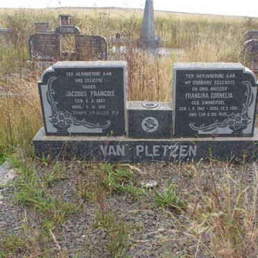 PLETZEN Jacobus Francois, van 1907-1951 &amp; Francina Cornelia SWANEPOEL 1912-1961