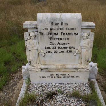 PIETERSEN Willemina Fransina nee JOUBERT 1876-1935