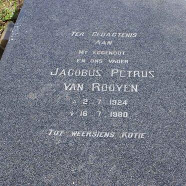 ROOYEN Jacobus Petrus, van 1924-1980