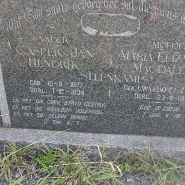 STEENKAMP Casper Jan 1877-1934 &amp; Maria Elizabeth Magdalena WILKEN 1886-1973