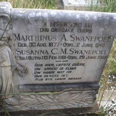 SWANEPOEL Marthinus A. 1877-1948 &amp; Susanna C.M. BOTHA 1881-1942