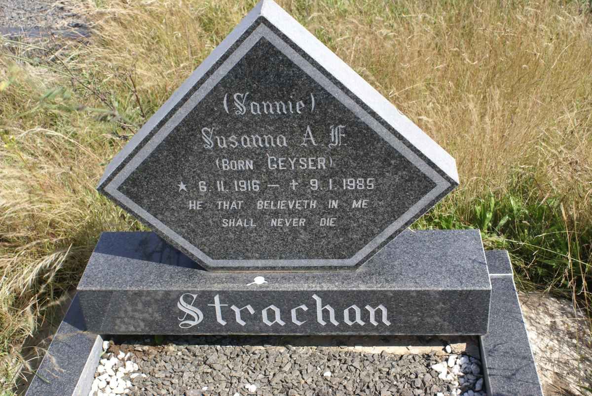 STRACHAN Susanna A.F. nee GEYSER 1916-1985