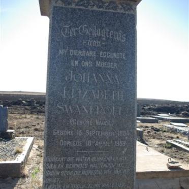 SWANEPOEL Johanna Elizabeth nee NAUDE 1884-1958 