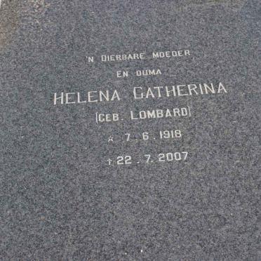 SWANEPOEL Helena Catherina nee LOMBARD 1918-2007