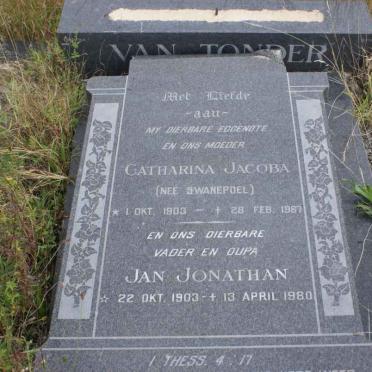 TONDER Jan Jonathan, van 1903-1980 &amp; Catharina Jacoba SWANEPOEL 1903-1967