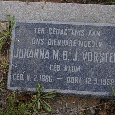 VORSTER Johanna M.G.L. nee BLOM 1886-1959