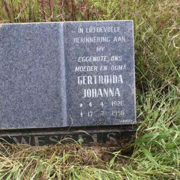 WESSELS Gertruida Johanna 1926-1996